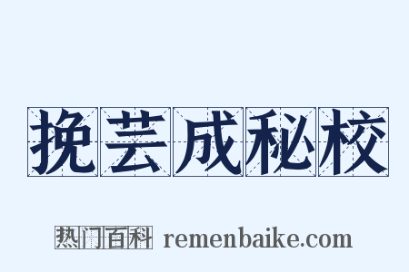 挽芸成秘校是什么意思的图片
